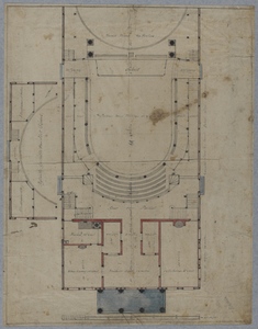 214931 Plattegrond van de schouwburg op het Vredenburg te Utrecht.